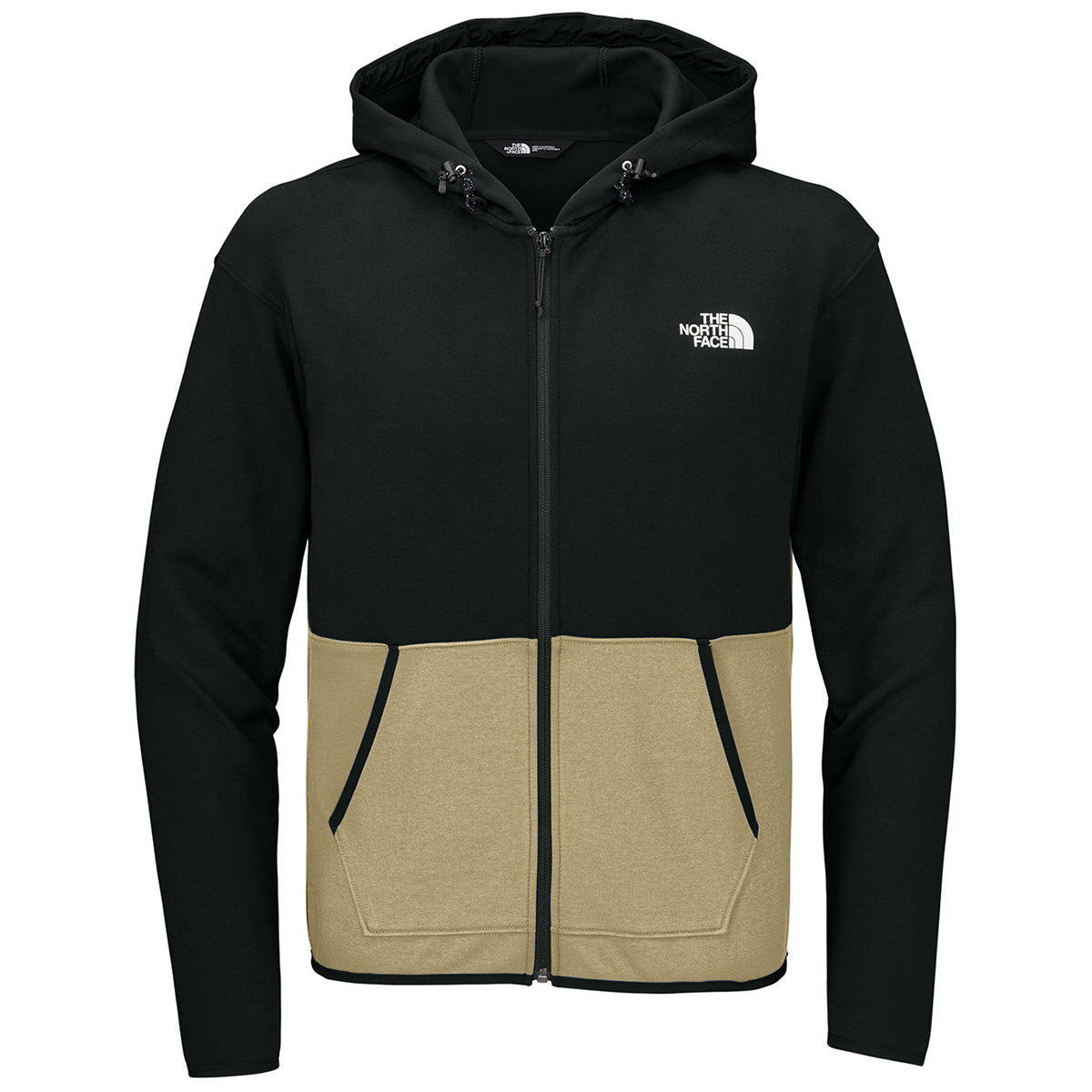 The North Face Men's Khaki Stone/TNF Black Double-Knit Full-Zip Hoodie