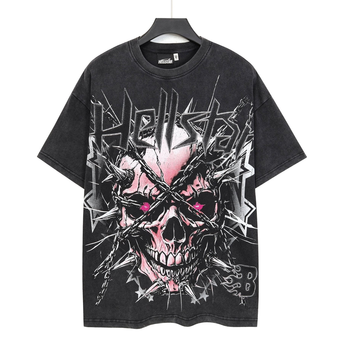 Hellstar Skull & Flame Washed Graphic T-Shirt — front