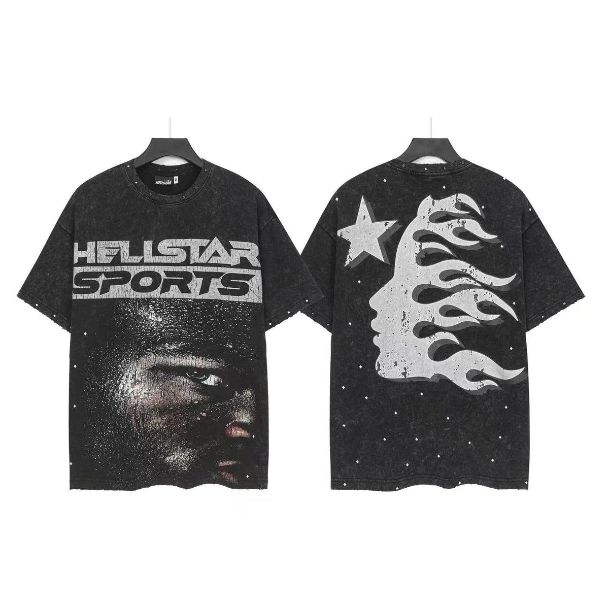 HELLSTAR Sports Flag Flame Graphic T-Shirt — front