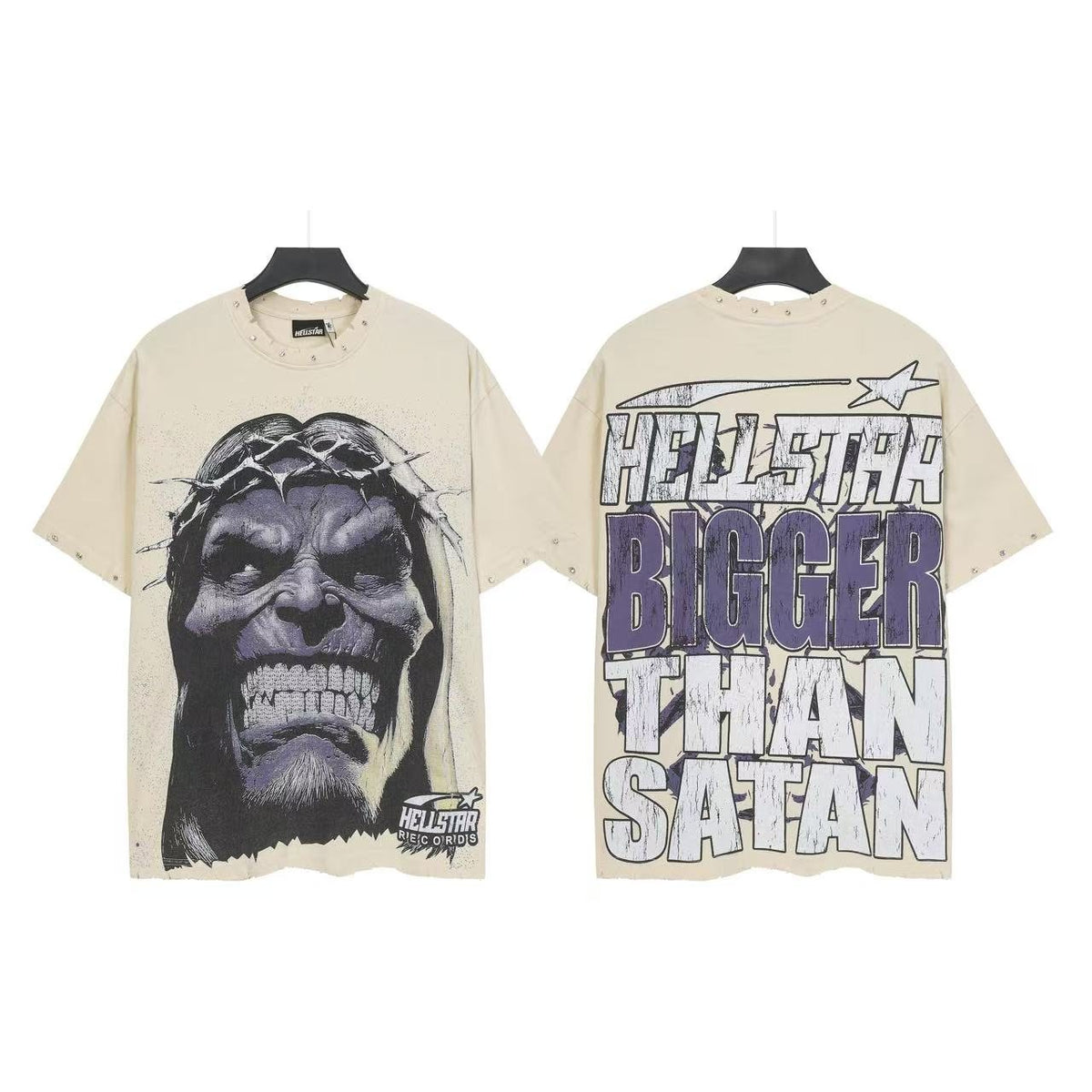 Hellstar Bigger Than Satan Face Graphic T-Shirt — front