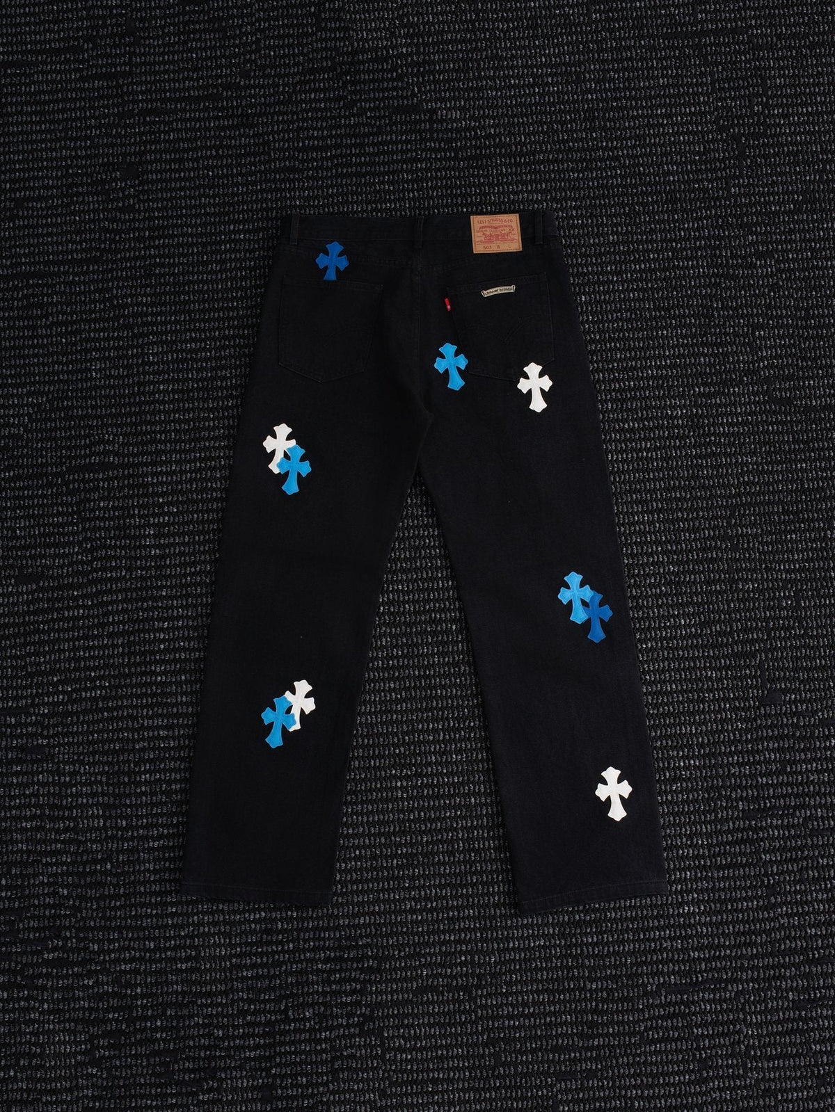Chrome Hearts Cross Patch Black Jeans — back