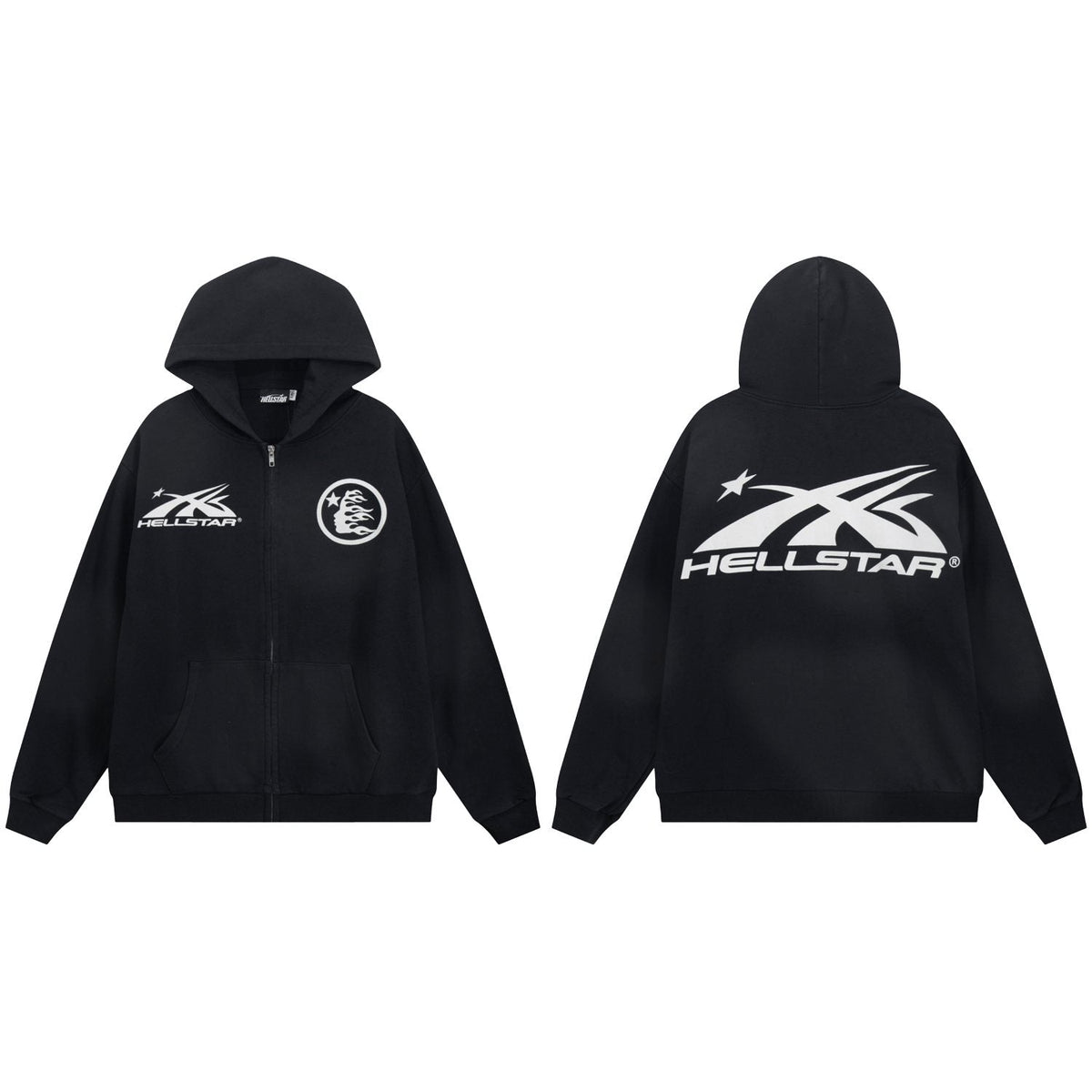 Hellstar Washed Full-Zip Graphic Hoodie — hero