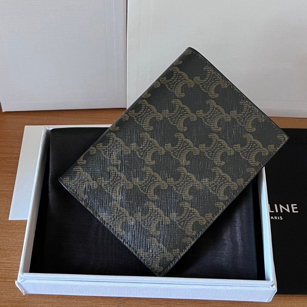 Celine 25S Passport Holder with Logo Print 13 in Calfskin