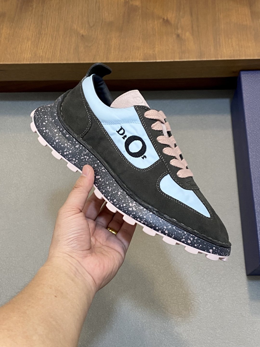Dior Black and Blue Panel Sneakers — model