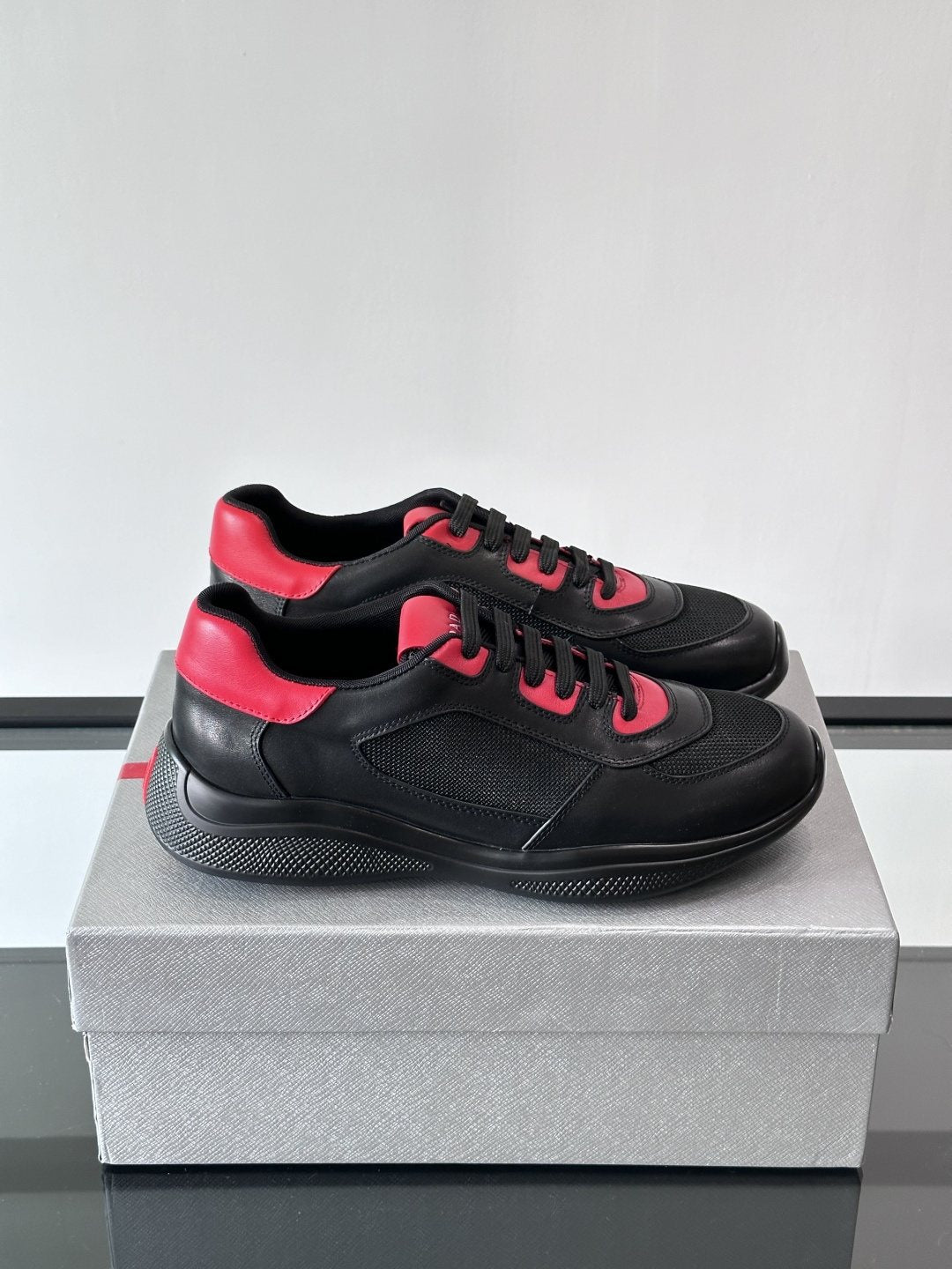 Prada Men's Low-Top Leather Sneakers — hero
