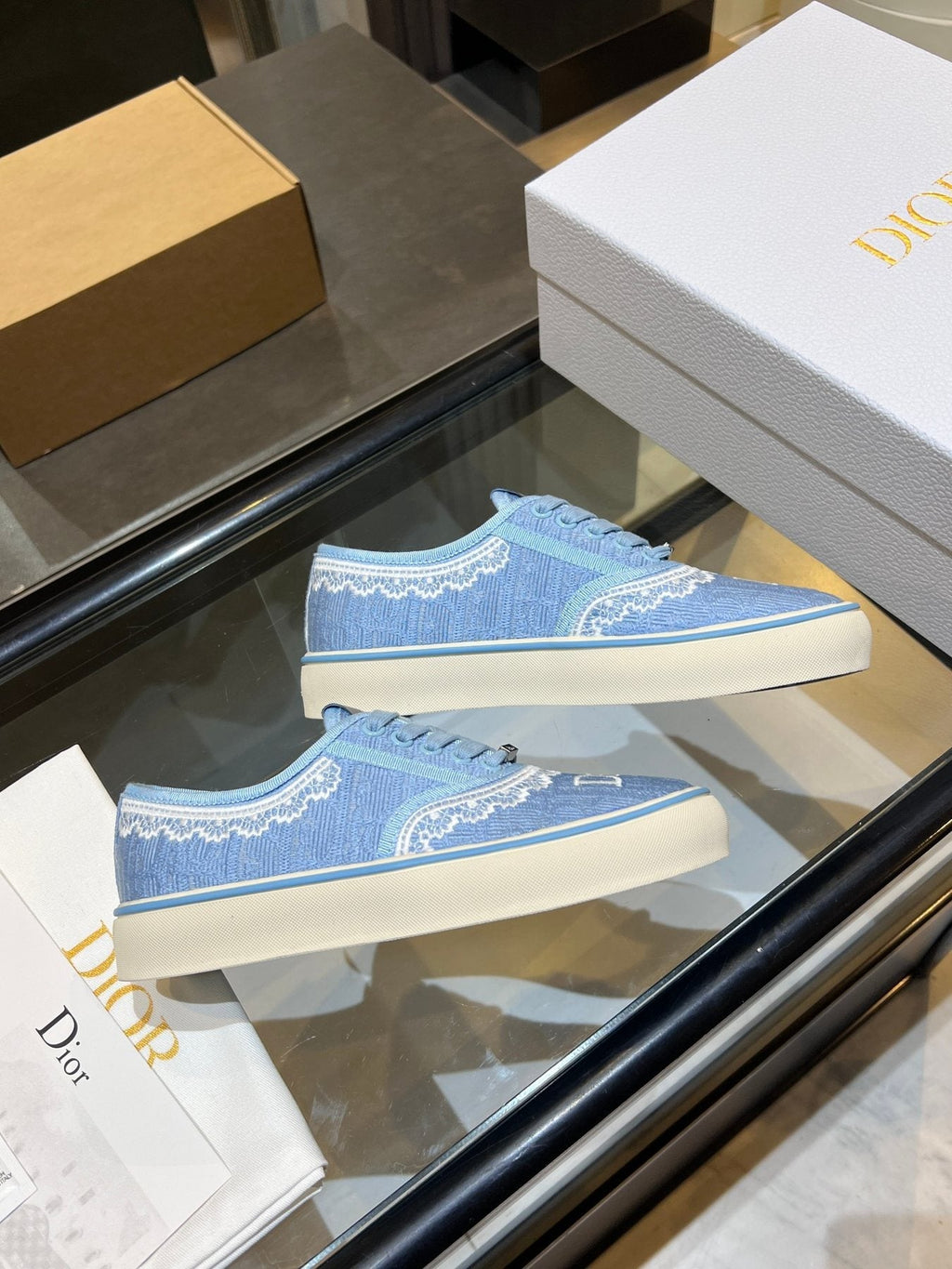 Dior Embroidered Canvas Low-Top Sneakers — side