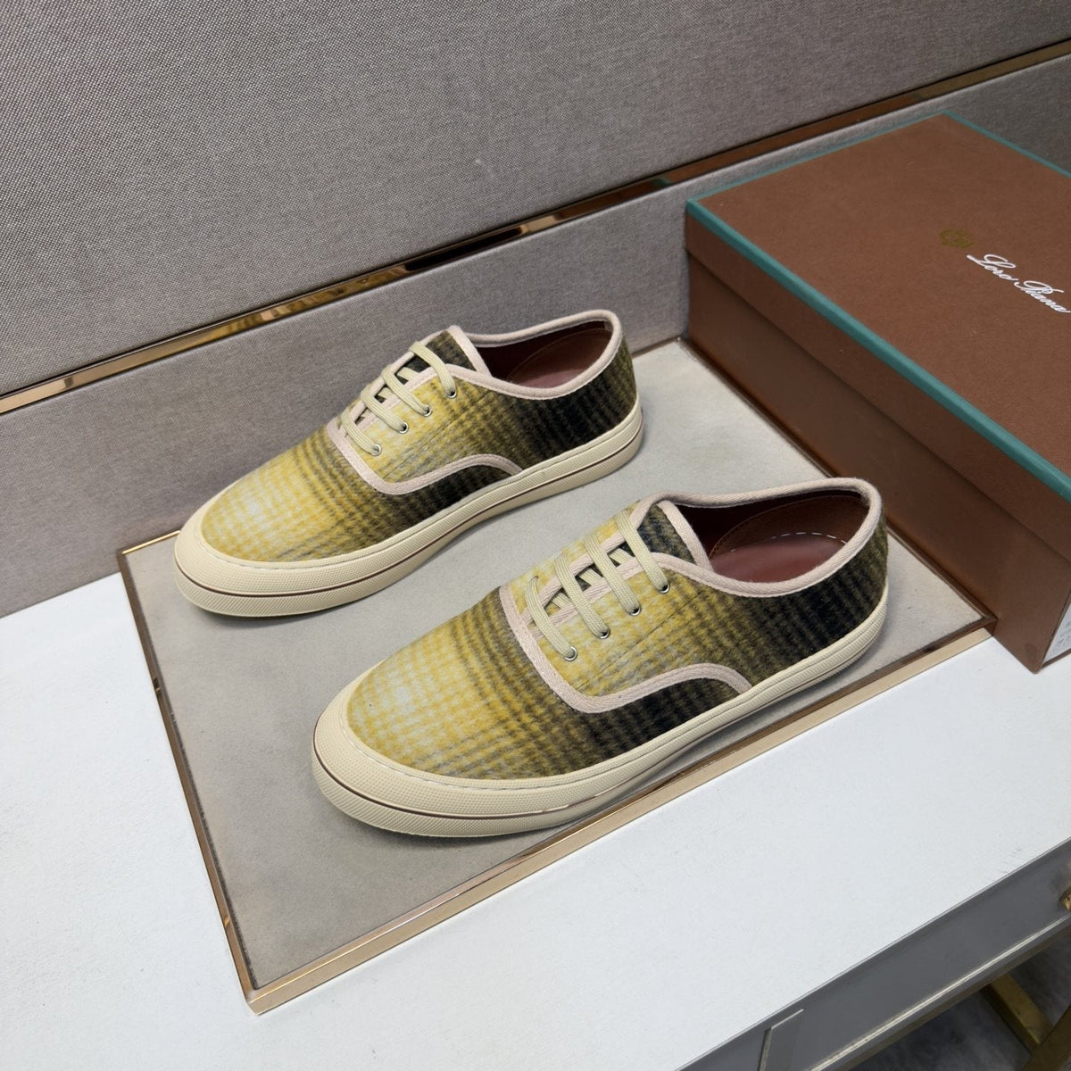 Loro Piana Plaid Low-Top Sneakers — hero