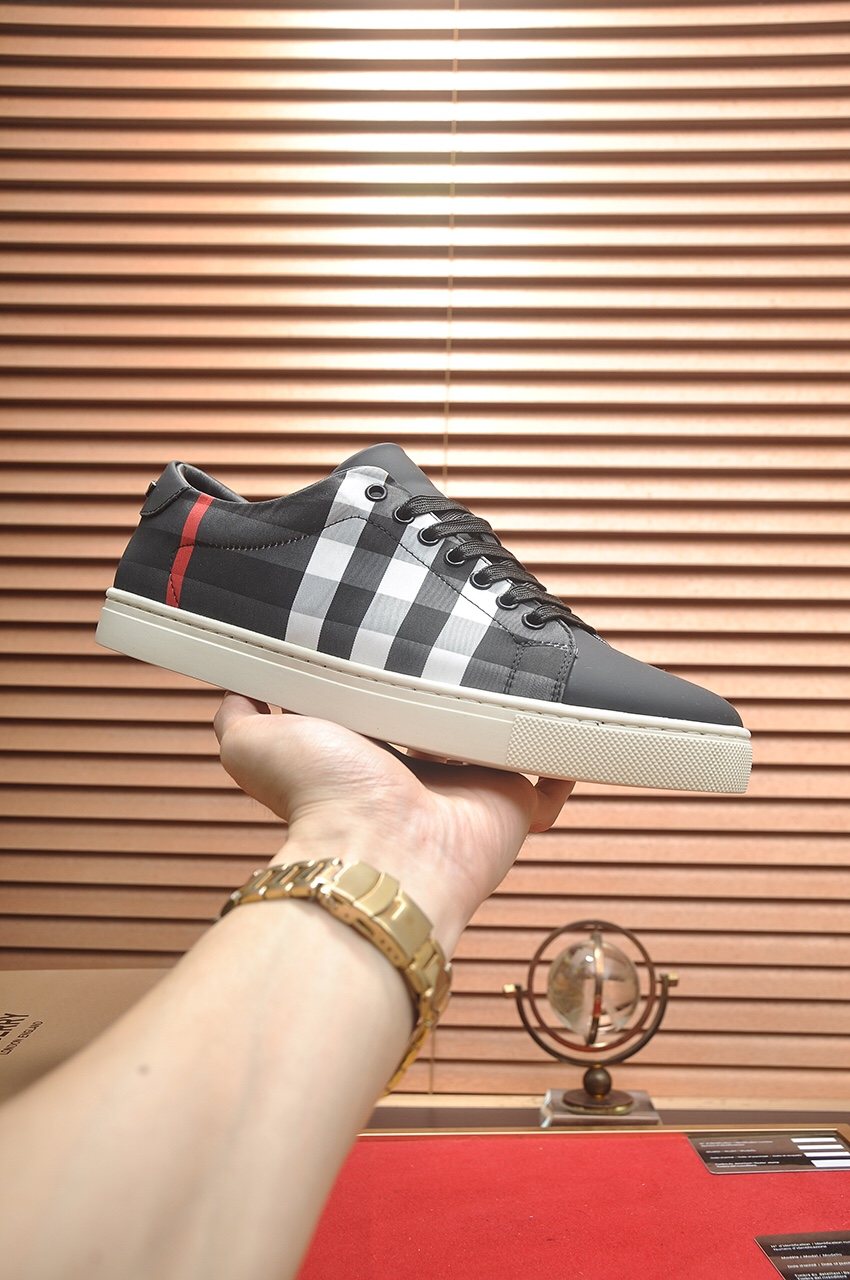 Burberry Black Check Sneakers — side